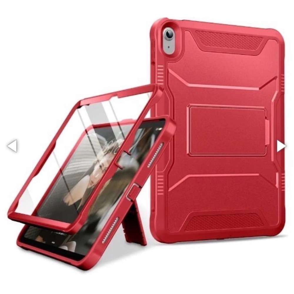 Red Rugged Case for iPad 10th Gen 10.9 2022 / iPad 11 2025 Kickstand‎ Shockproof